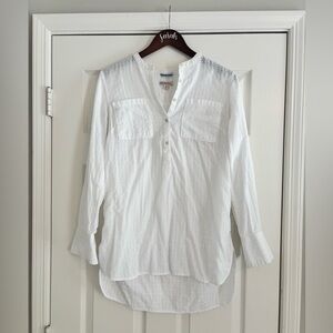 Merona White 3/4 Sleeve Buttoned Blouse